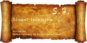 Siegel Hajnalka névjegykártya